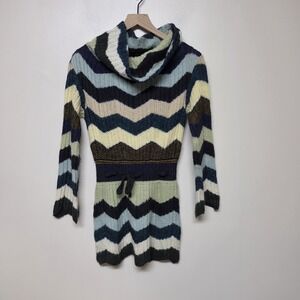 Missoni Sport Mohair Wool Tunic Sweater 42 Avant Garde Zig Zag Cowl Neck Italy